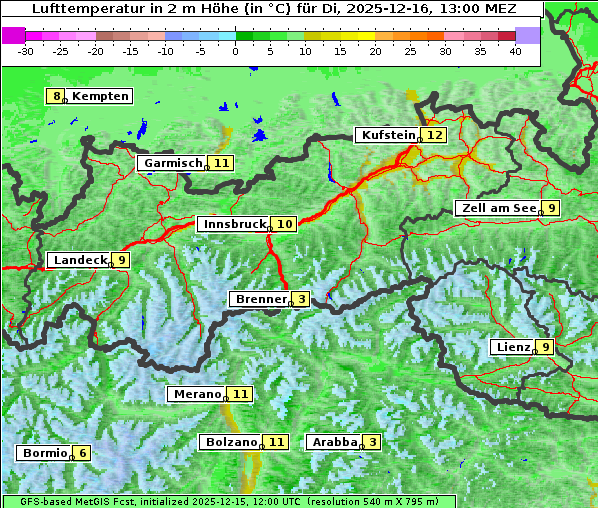 Temperatur, 16. 12. 2025