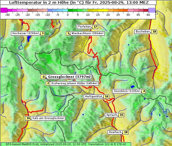 Temperatur, 29. 8. 2025