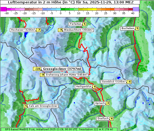 Temperatur, 29. 11. 2025