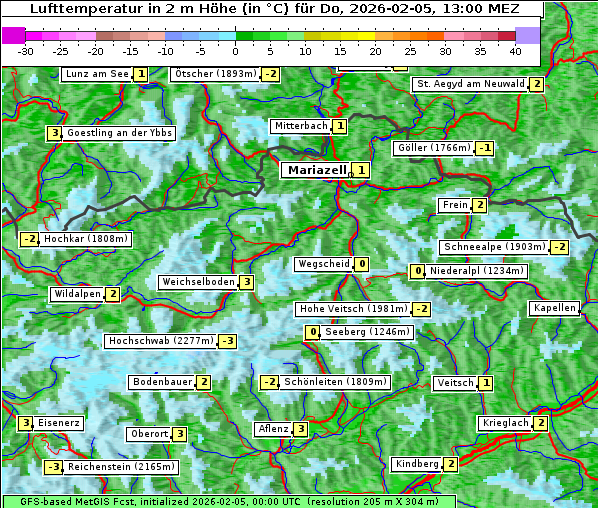 Temperatur, 5. 2. 2026