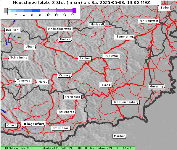 Neuschnee, 3. 5. 2025