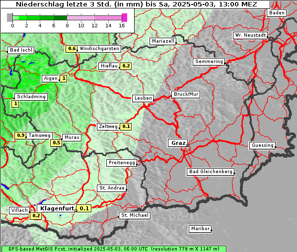 Niederschlag, 3. 5. 2025