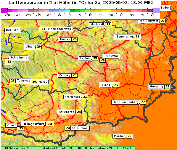 Temperatur, 3. 5. 2025