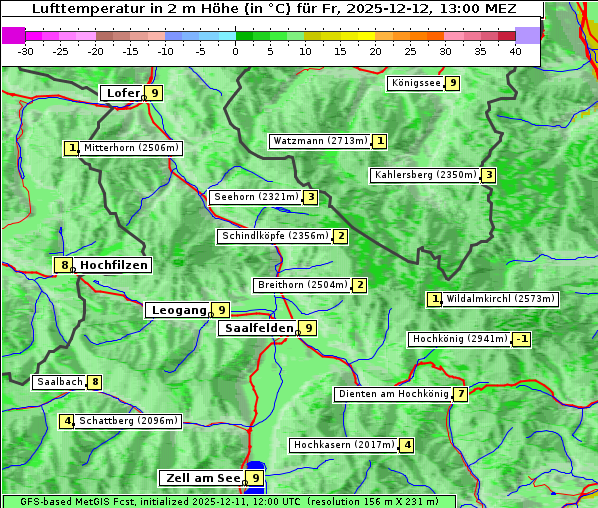 Temperatur, 12. 12. 2025