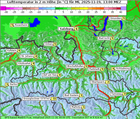 Temperatur, 19. 11. 2025