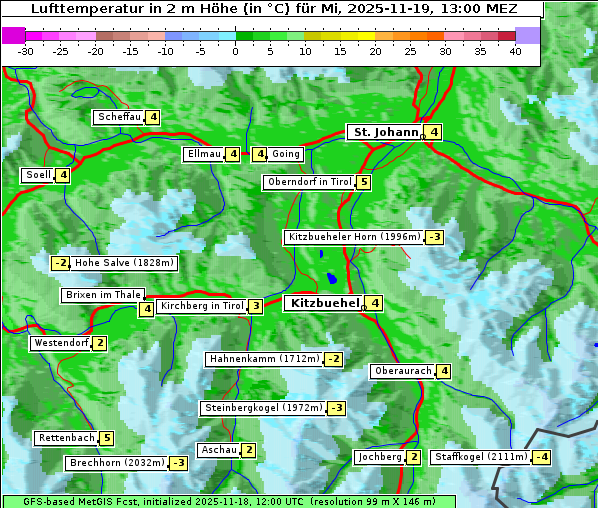 Temperatur, 19. 11. 2025
