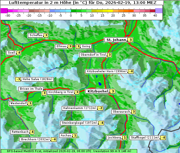 Temperatur, 19. 2. 2026