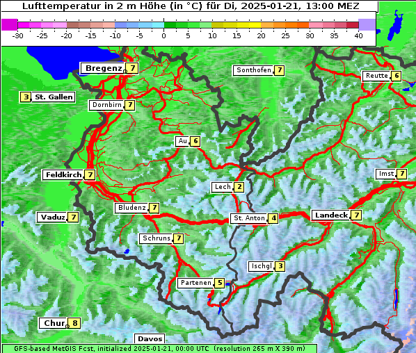 Temperatur, 21. 1. 2025