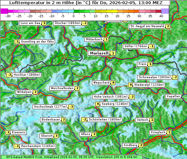 Temperatur, 5. 2. 2026