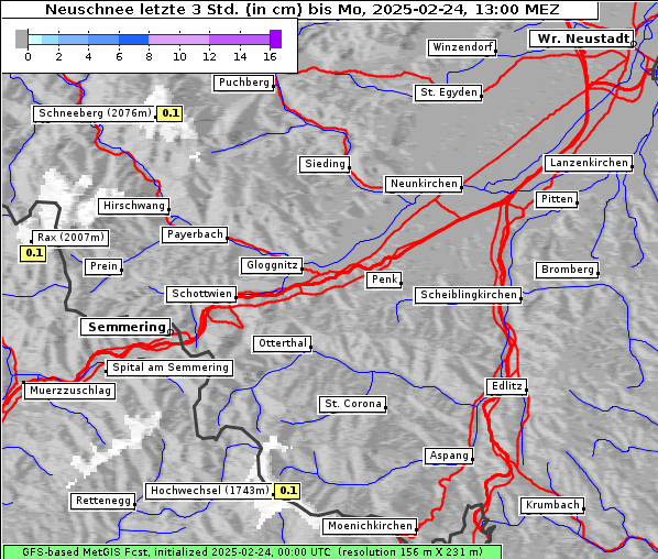 Neuschnee, 24. 2. 2025