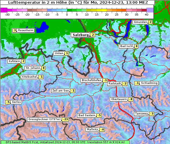 Temperatur, 23. 12. 2024