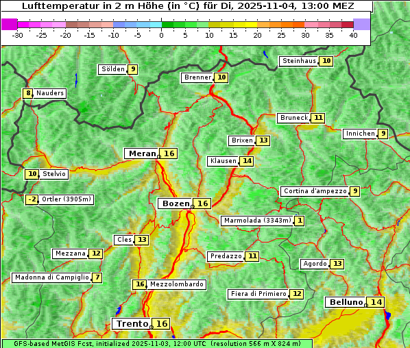 Temperatur, 4. 11. 2025