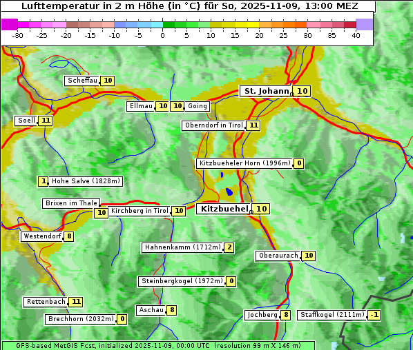 Temperatur, 9. 11. 2025