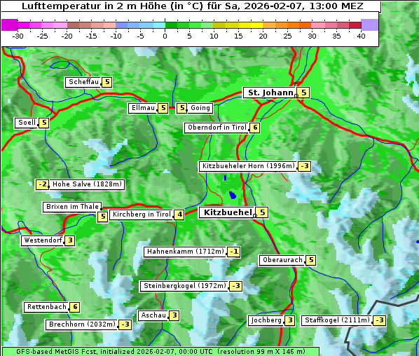 Temperatur, 7. 2. 2026