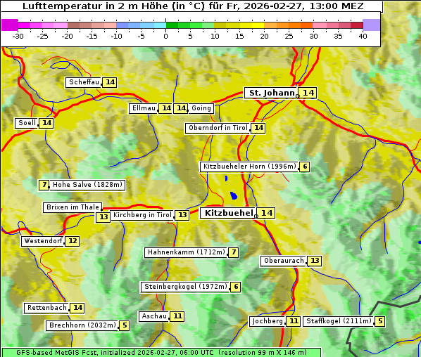 Temperatur, 27. 2. 2026