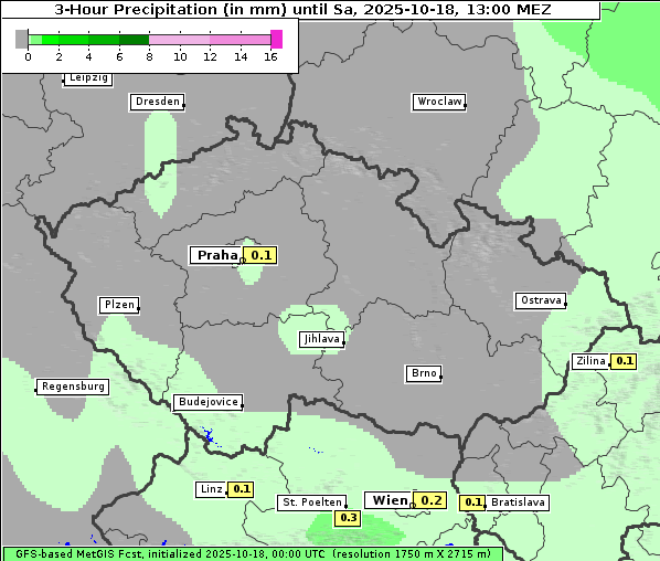 Niederschlag, 18. 10. 2025