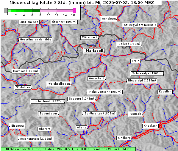 Niederschlag, 2. 7. 2025