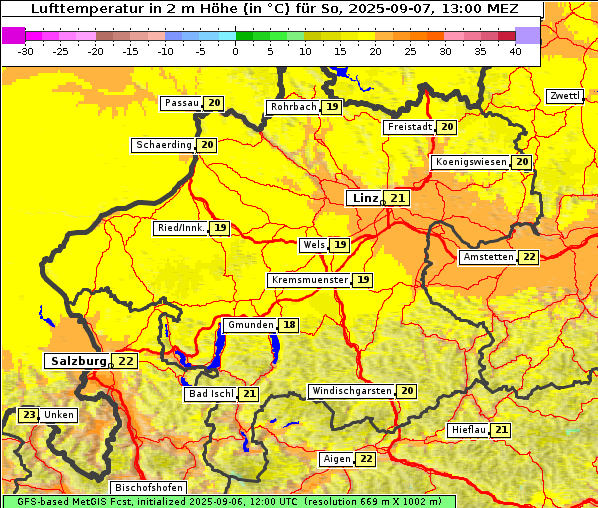 Temperatur, 7. 9. 2025