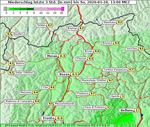 Niederschlag, 18. 1. 2026