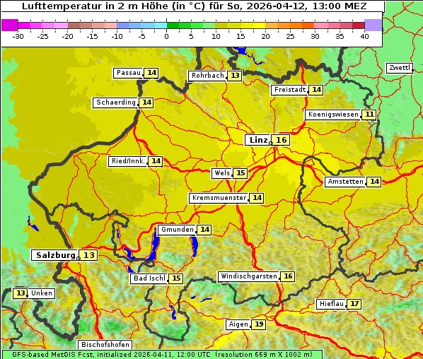 Temperatur, 12. 4. 2026