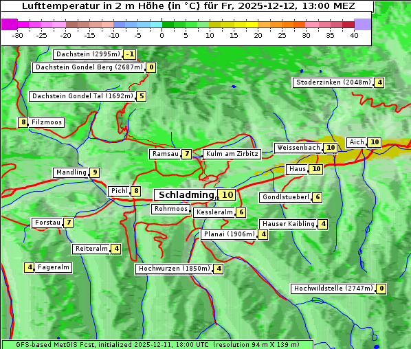 Temperatur, 12. 12. 2025