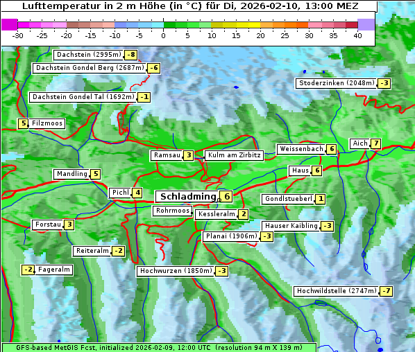 Temperatur, 10. 2. 2026
