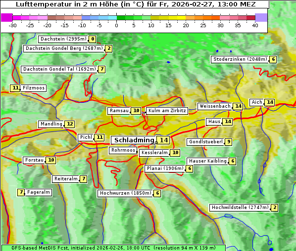 Temperatur, 27. 2. 2026