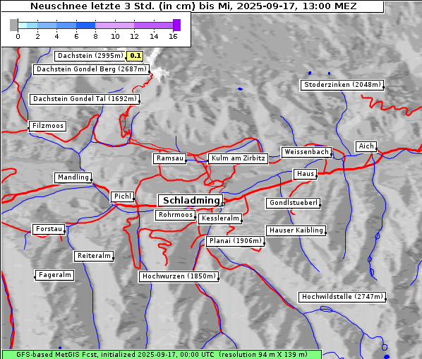Neuschnee, 17. 9. 2025