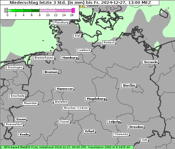 Niederschlag, 27. 12. 2024