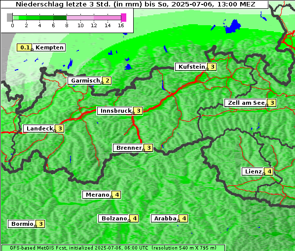Niederschlag, 6. 7. 2025