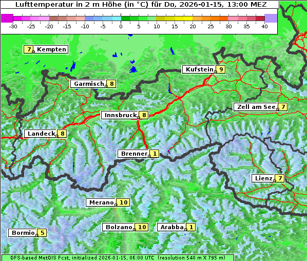 Temperatur, 15. 1. 2026