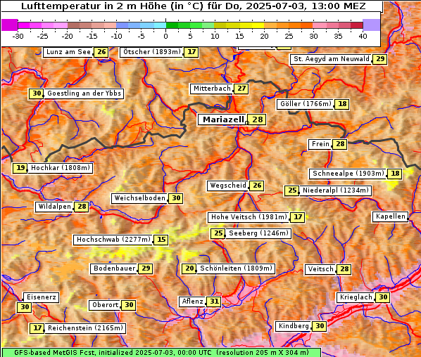 Temperatur, 3. 7. 2025