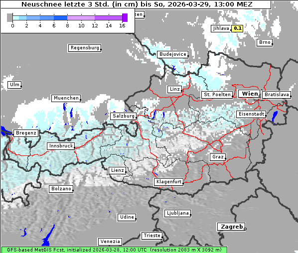 Neuschnee, 29. 3. 2026