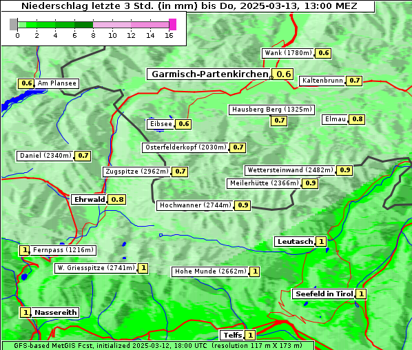 Niederschlag, 13. 3. 2025