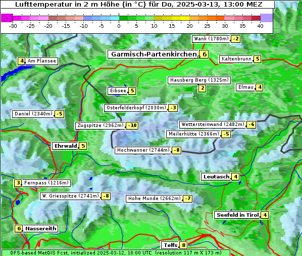 Temperatur, 13. 3. 2025