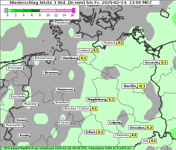 Niederschlag, 14. 2. 2025