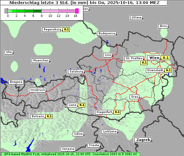 Niederschlag, 16. 10. 2025