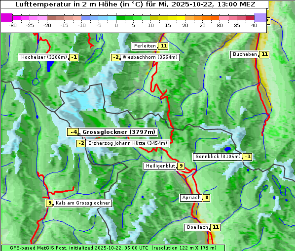 Temperatur, 22. 10. 2025