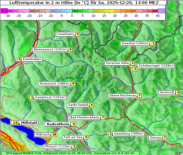 Temperatur, 20. 12. 2025