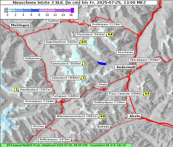 Neuschnee, 25. 7. 2025