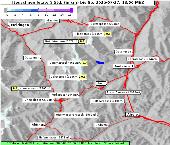 Neuschnee, 27. 7. 2025