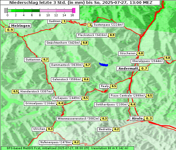 Niederschlag, 27. 7. 2025