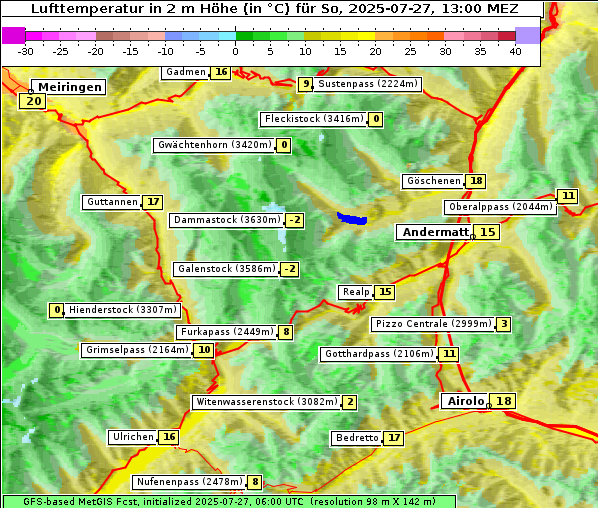 Temperatur, 27. 7. 2025