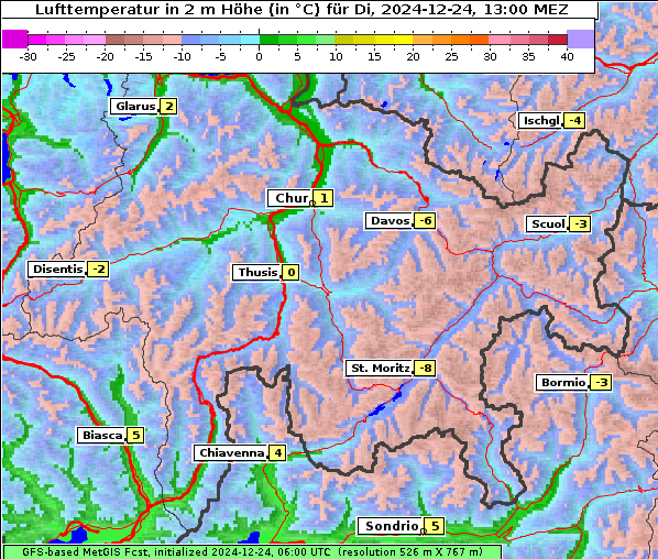 Temperatur, 24. 12. 2024