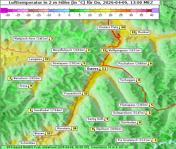 Temperatur, 9. 4. 2026
