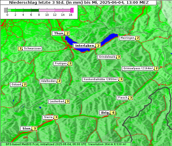 Niederschlag, 4. 6. 2025