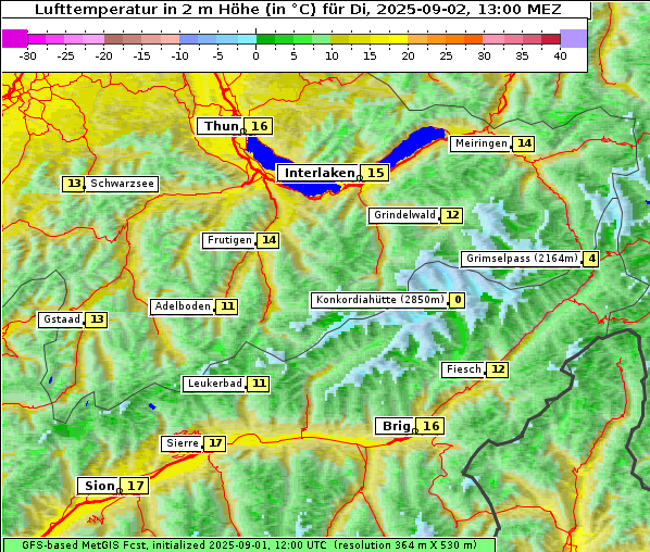 Temperatur, 2. 9. 2025