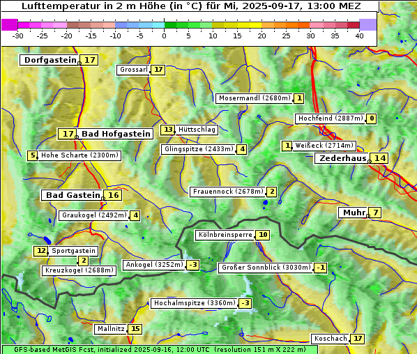 Temperatur, 17. 9. 2025