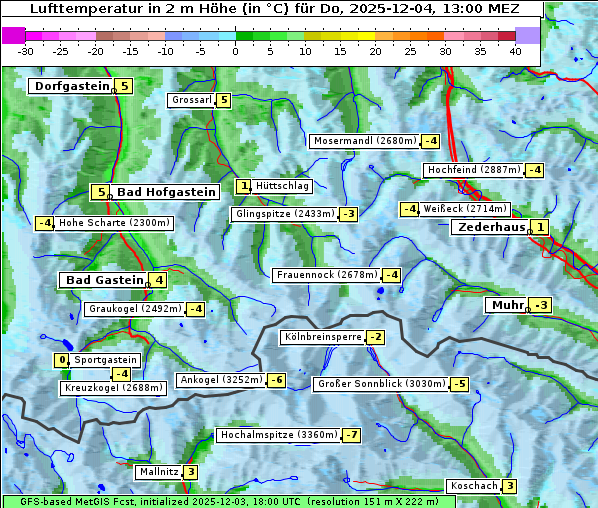 Temperatur, 4. 12. 2025