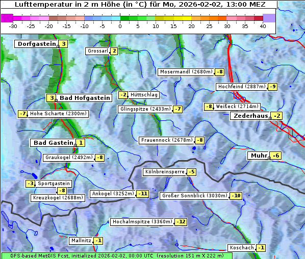Temperatur, 2. 2. 2026